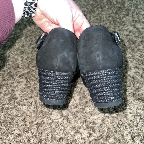 David Tate Black Velcro Strap Wedge Size 7 - Picture 5 of 8